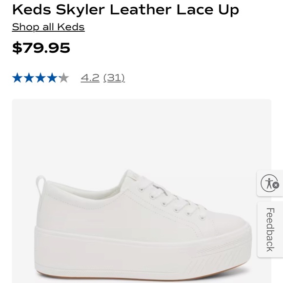 Keds-Skyler Leather Lace Up: White Platform Sneakers - Picture 1 of 5